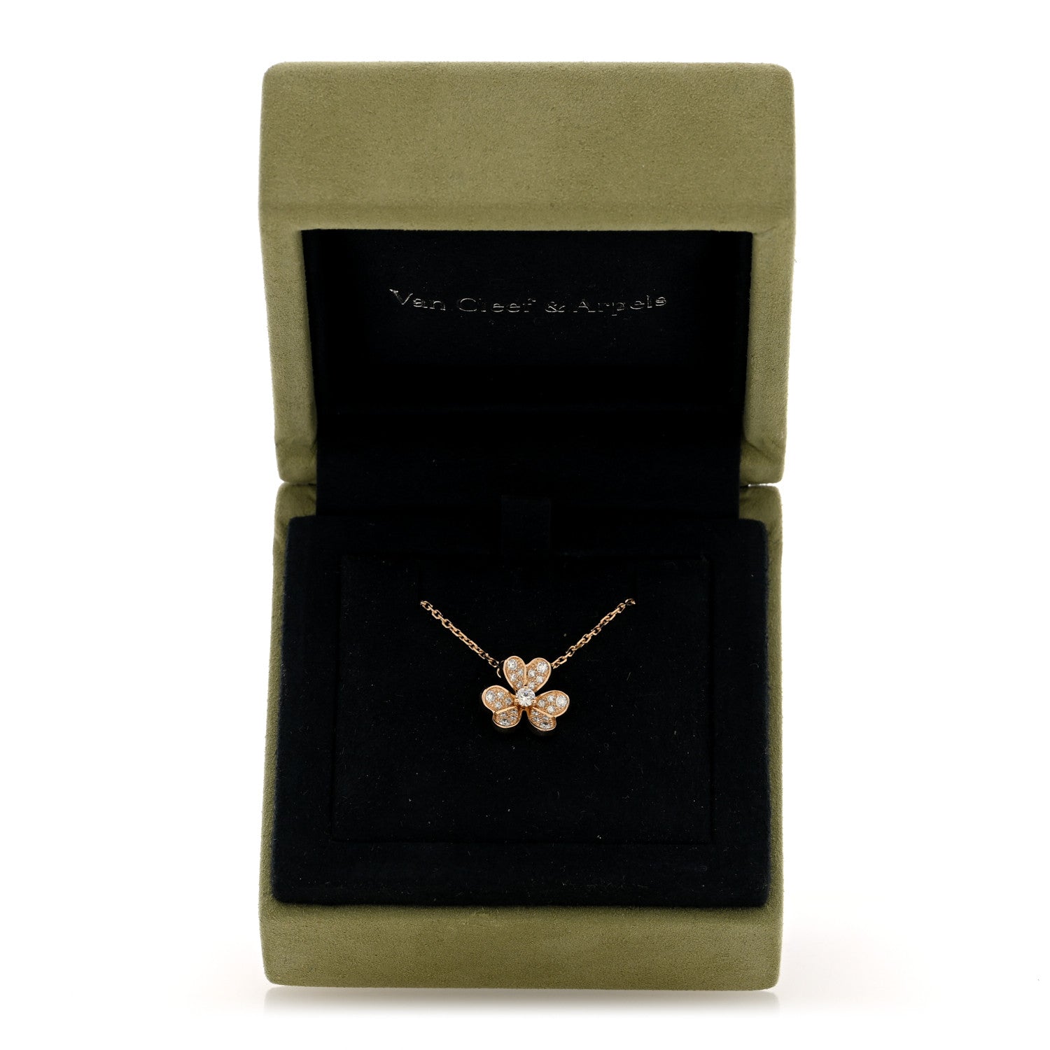Van Cleef & Arpels 18K Yellow Gold Diamond Mini Frivole Pendant Pave Necklace 5 of 5