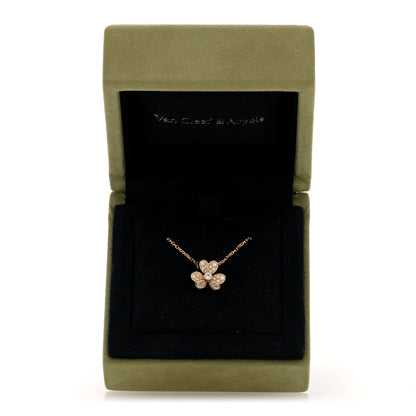 Van Cleef & Arpels 18K Yellow Gold Diamond Mini Frivole Pendant Pave Necklace 5 of 5