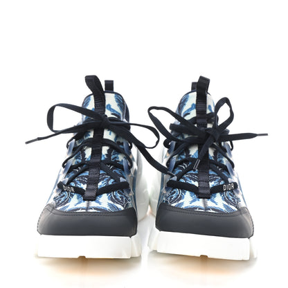 Christian Dior Neoprene Rubber Dior Palms Print Womens D-Connect Sneakers 39 Indigo Blue 2 of 7