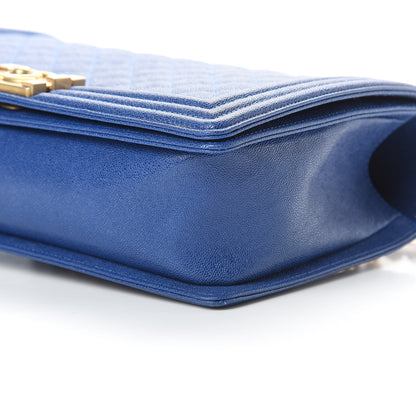 Chanel Caviar Quilted New Medium Boy Flap Blue 11 of 13