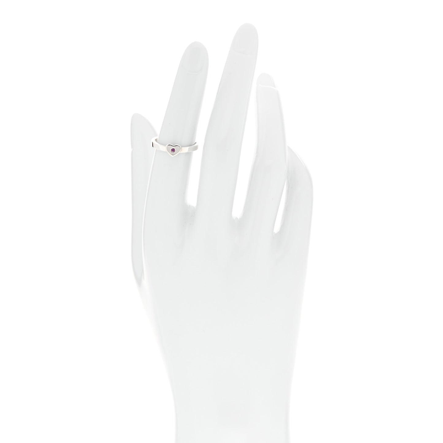 Sterling Silver Pink Sapphire Heart Ring 50 5.5