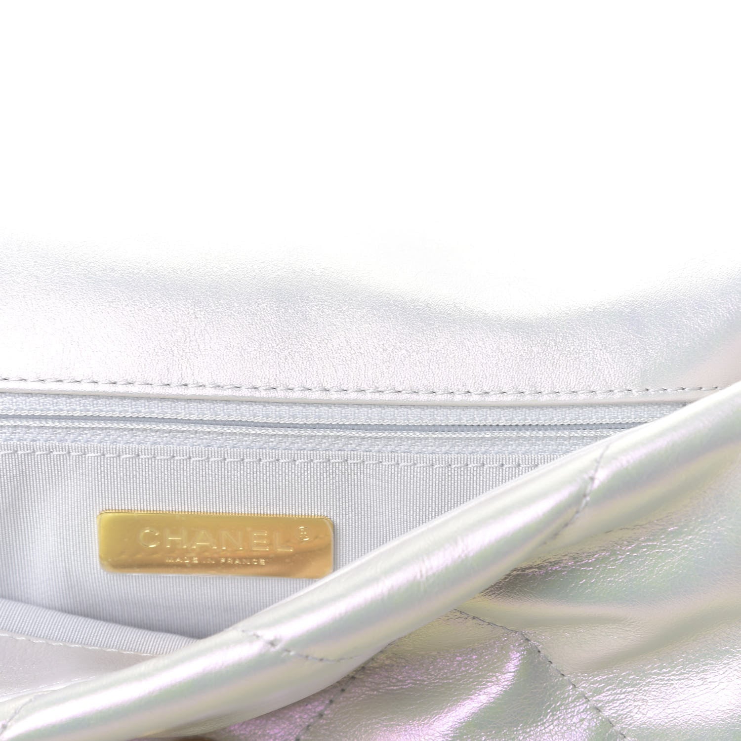 Chanel Iridescent Calfskin Quilted Medium 19 Flap White 10 of 11