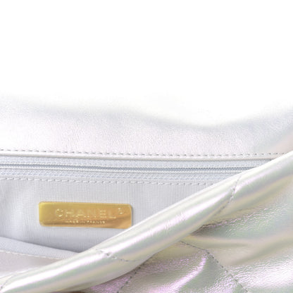 Chanel Iridescent Calfskin Quilted Medium 19 Flap White 10 of 11