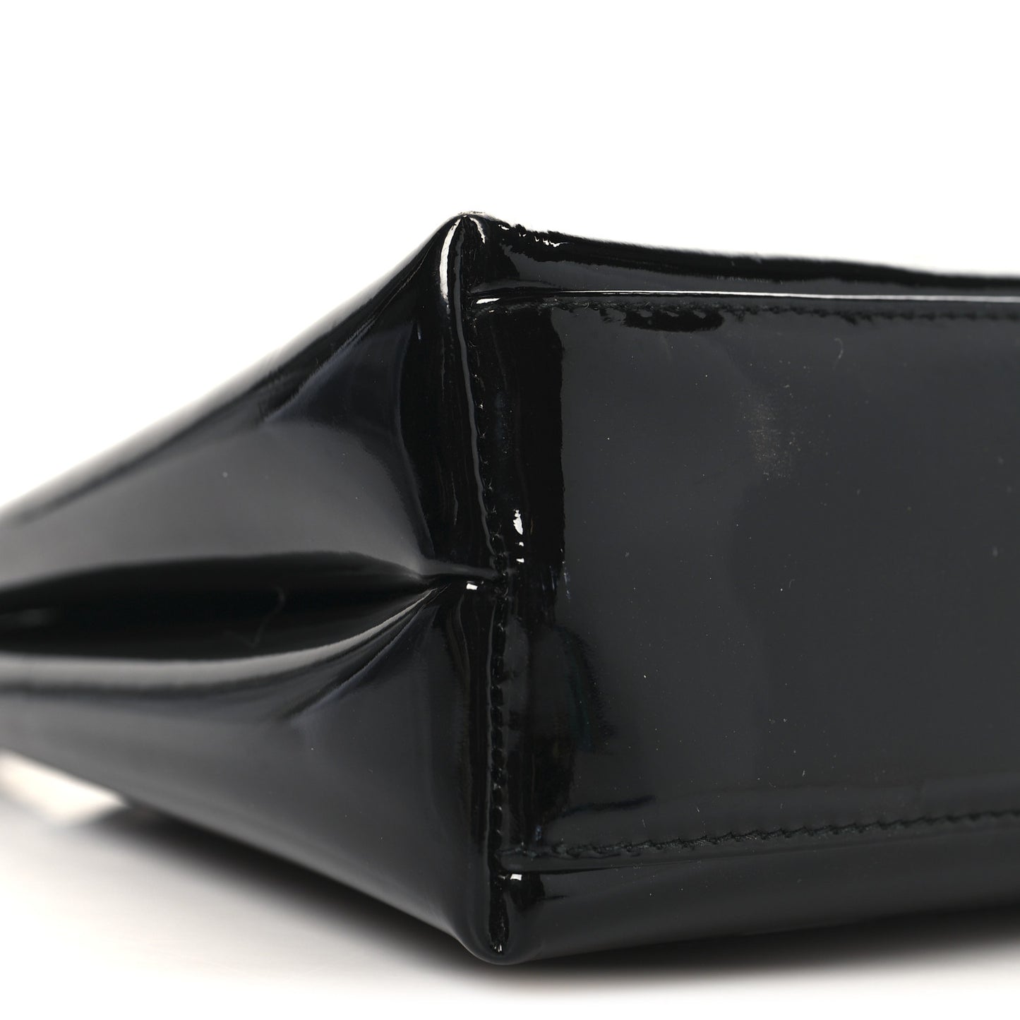 Patent Small Kelly Flap Bag Black