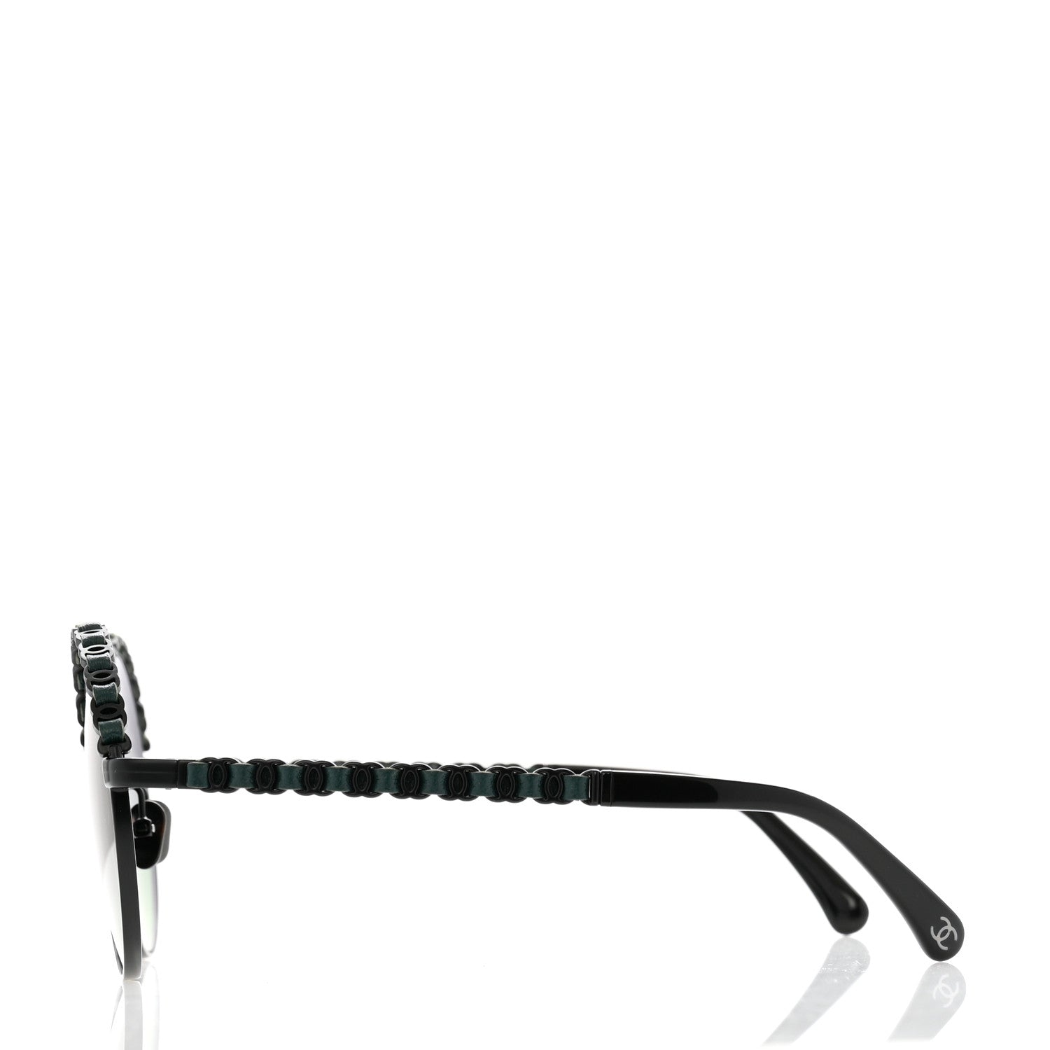 Chanel Metal Calfskin Round Chain Sunglasses 4265-Q Black 3 of 8