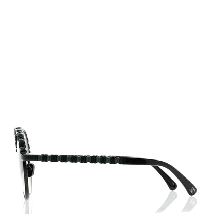 Chanel Metal Calfskin Round Chain Sunglasses 4265-Q Black 3 of 8
