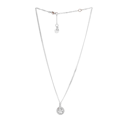 Christian Dior Crystal Logo Necklace Silver 3 of 7