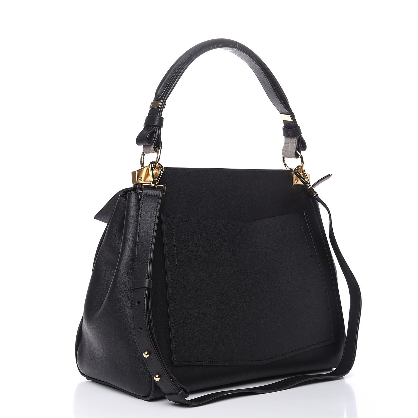 Calfskin Medium Mystic Shoulder Bag Black
