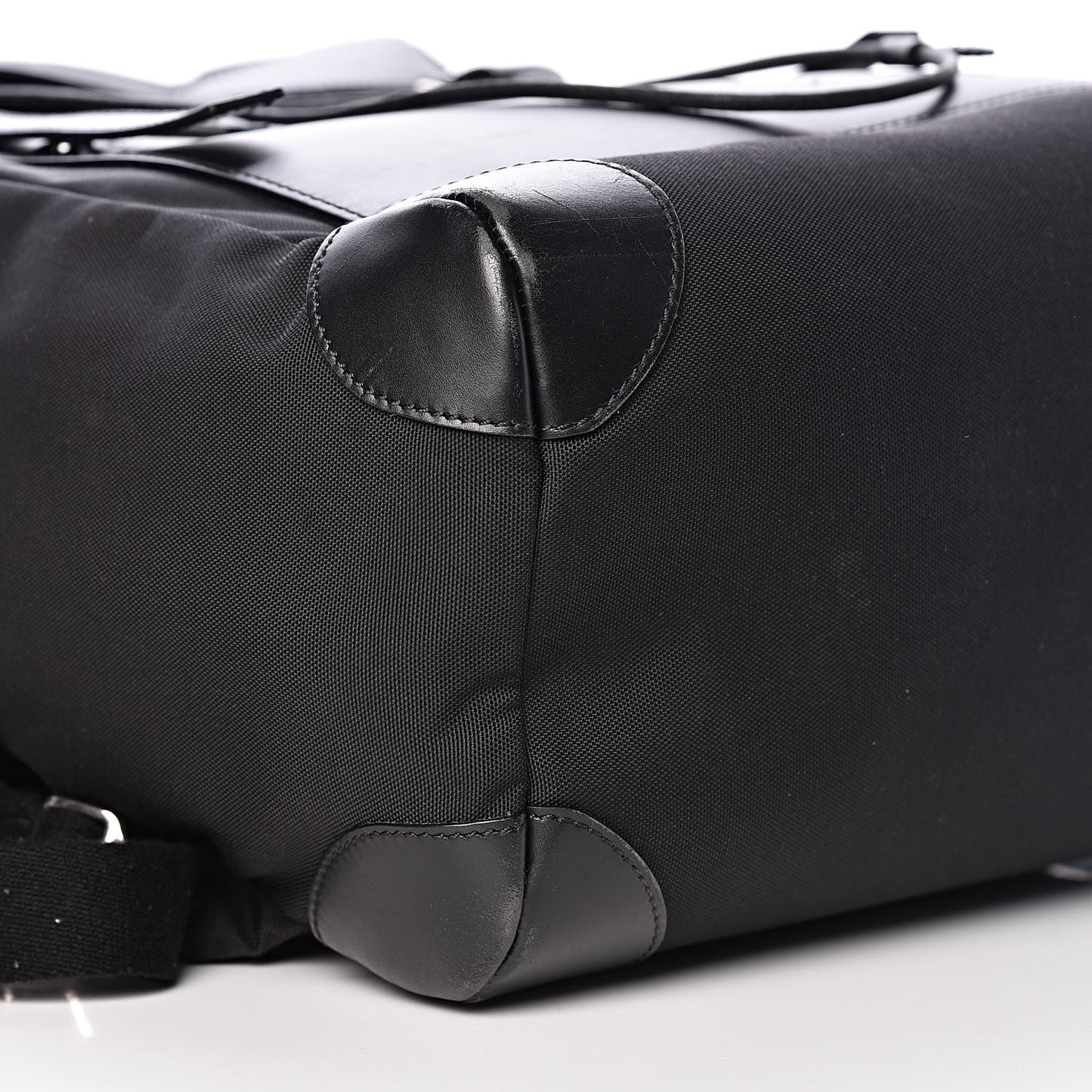 Nylon Calfskin Rider Backpack Black