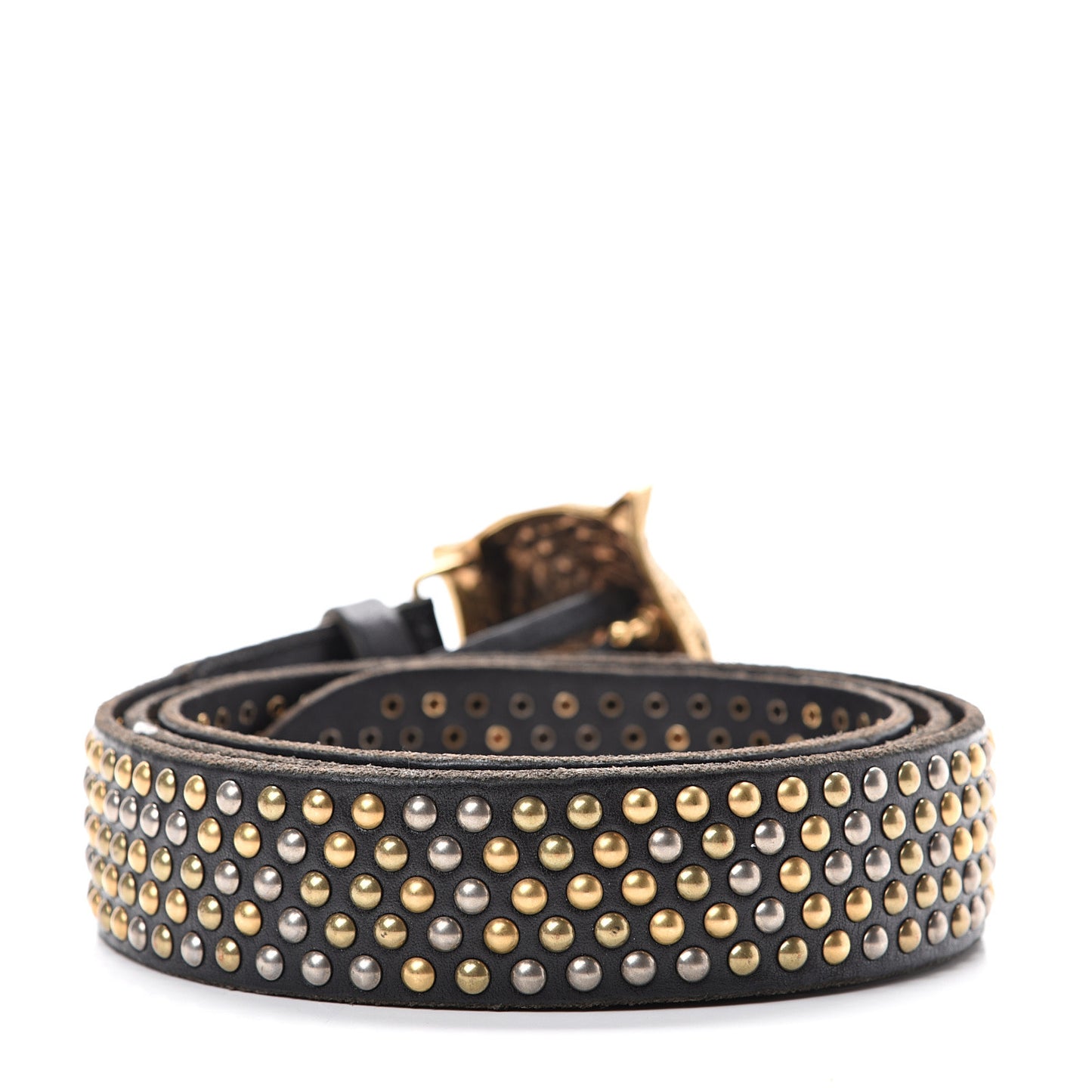 Calfskin Studded Feline Belt 120 40 Black
