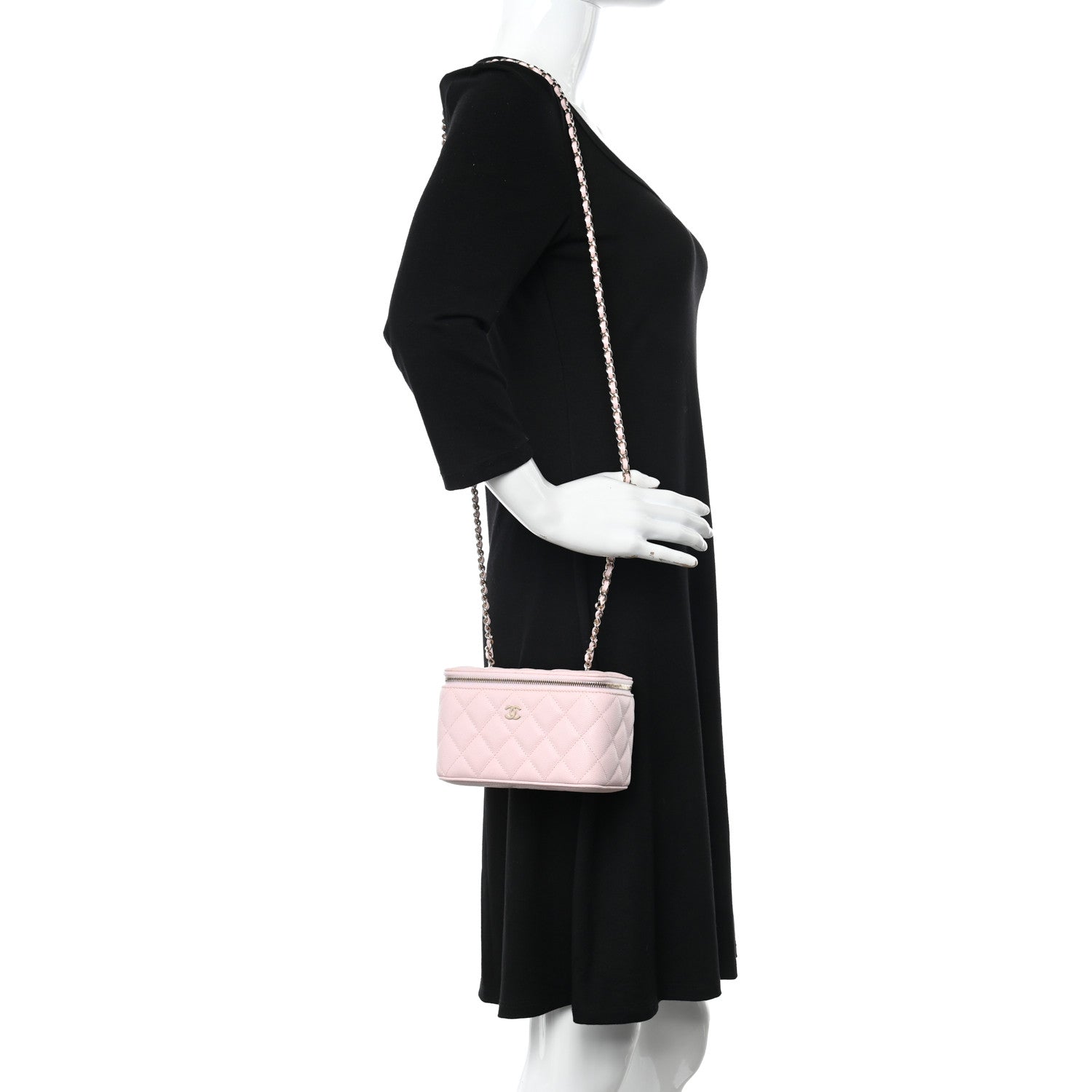 Chanel Caviar Quilted Small Vanity Case With Chain Light Pink 2 of 11