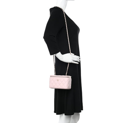Chanel Caviar Quilted Small Vanity Case With Chain Light Pink 2 of 11