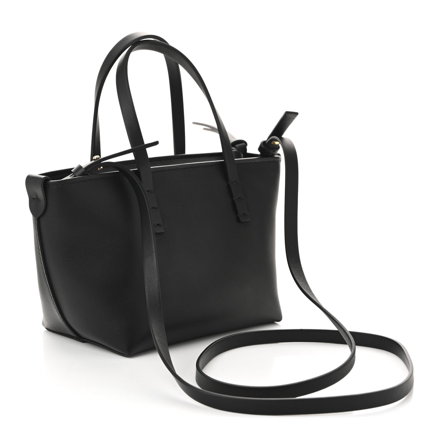 Vitello Dolce Elite Monster Eye Mini Roll Tote Black