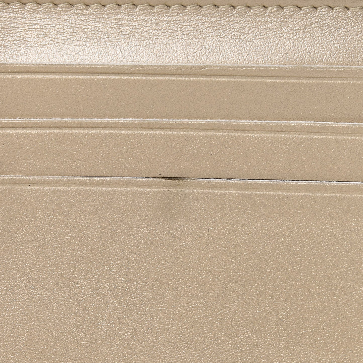 Cracked Metallic Calfskin Quilted Compact Boy Wallet Gold
