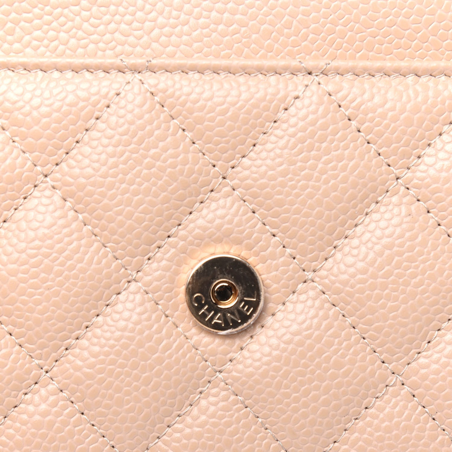 Chanel Caviar Quilted Wallet On Chain WOC Beige 9 of 15