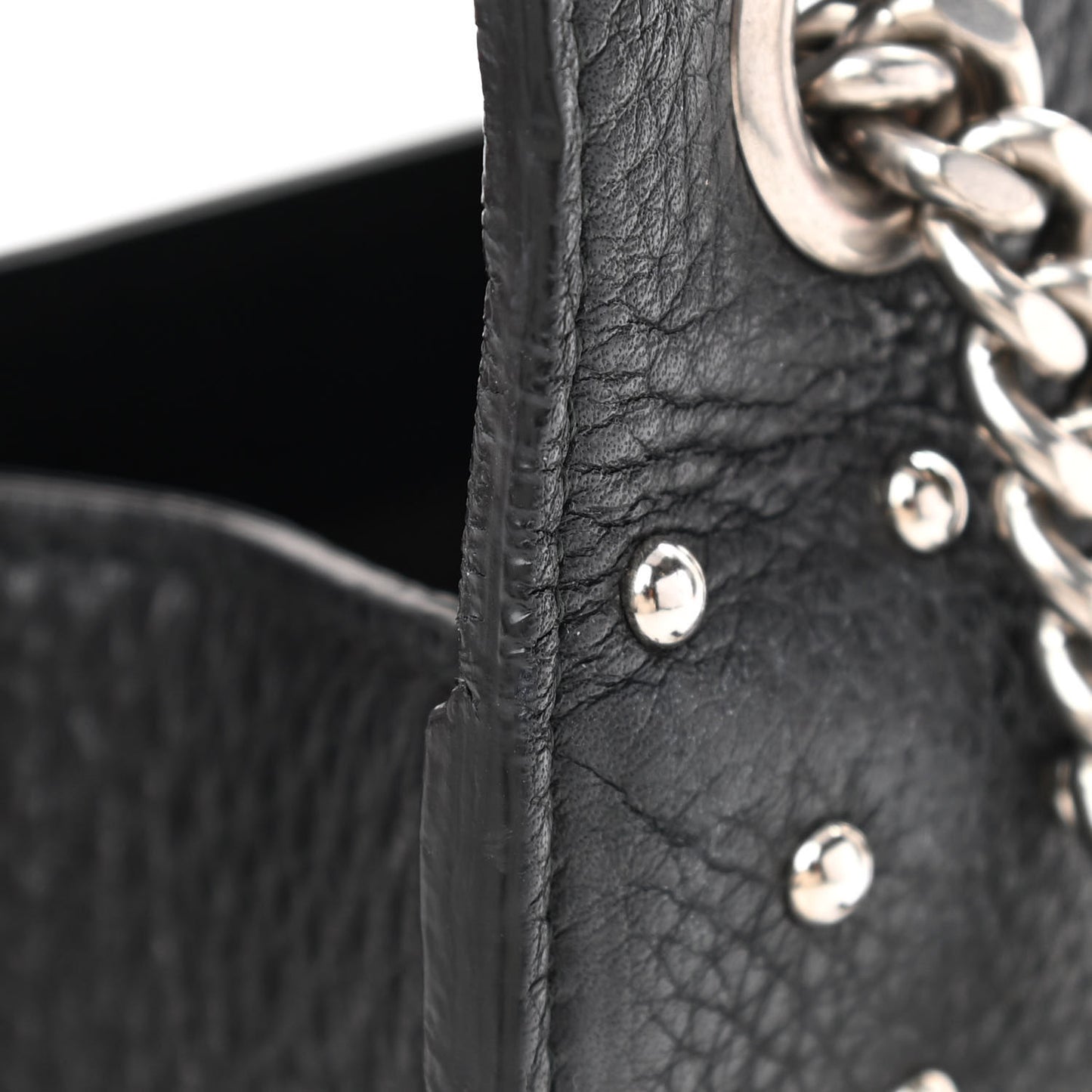 Calfskin Studded Medium Miss Bamboo Shoulder Bag Black