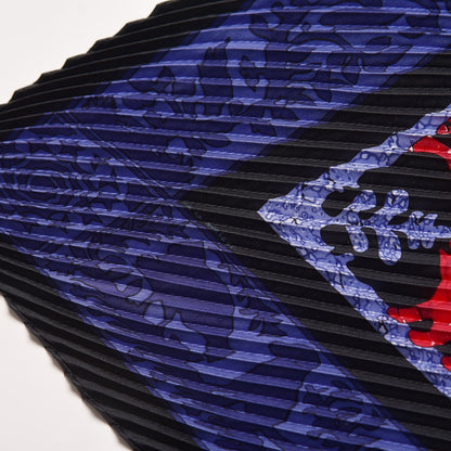 Hermes Silk Plisse Early America Scarf 90 Black Bleu Nuit Rouge 6 of 7