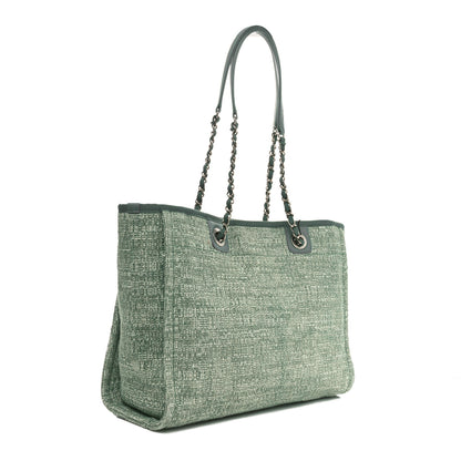 Chanel Straw Lurex Small Deauville Tote Light Green 3 of 10