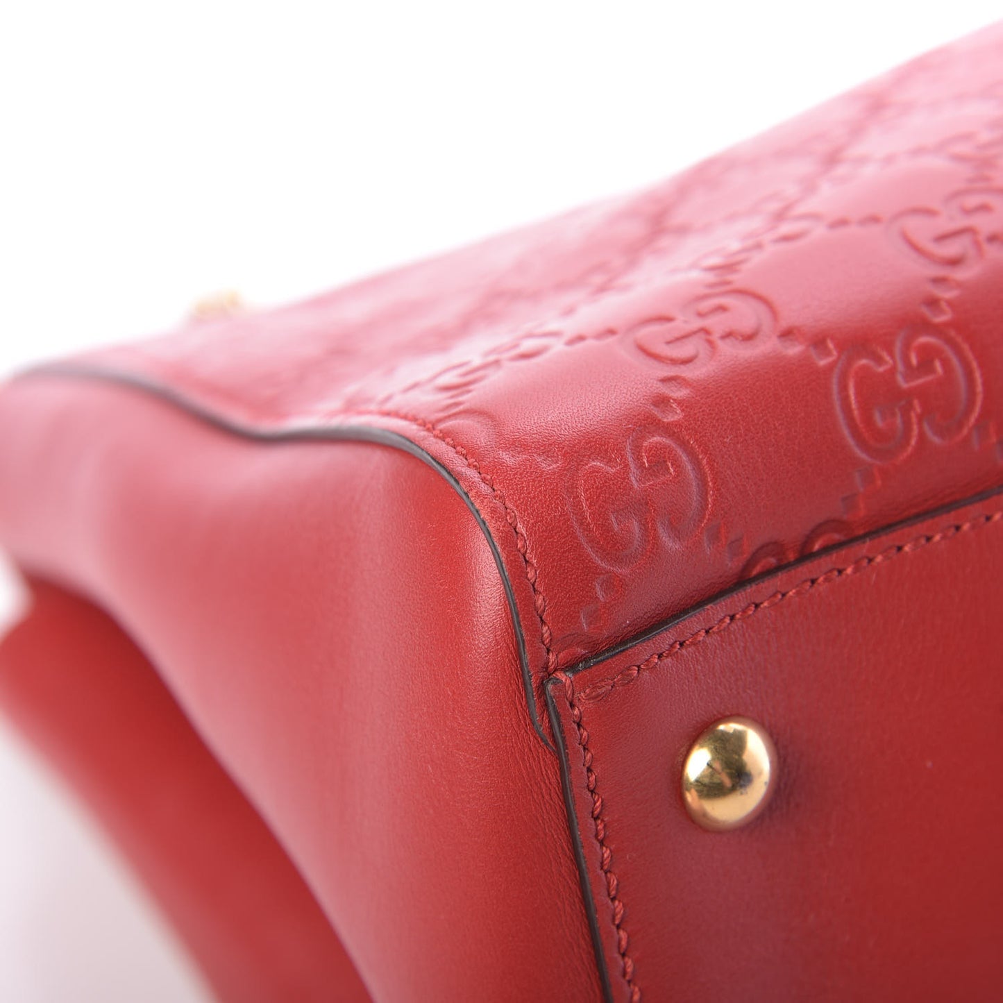 Soft Guccissima Signature Large Shoulder Tote Bag Hibiscus Red
