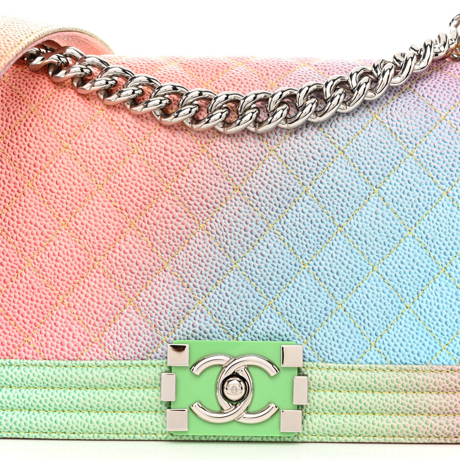 Chanel Caviar Quilted Medium Cuba Rainbow Boy Flap Multicolor 8 of 11