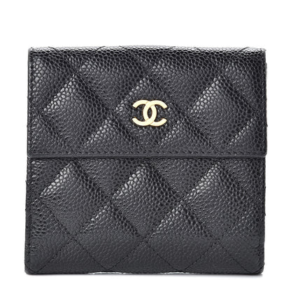 Chanel Caviar Quilted Compact French Flap Wallet Black 1 of 11