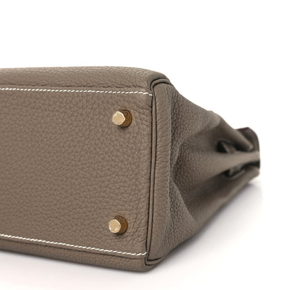 Hermes Taurillon Clemence Kelly Retourne 28 Etoupe 10 of 11