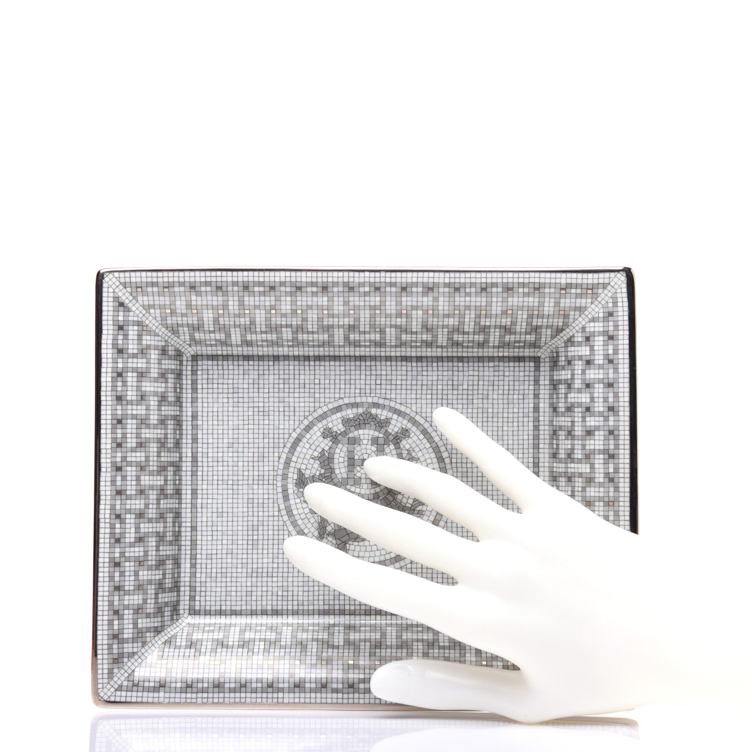Hermes Porcelain Mosaique Au 24 Platine Change Tray 2 of 6