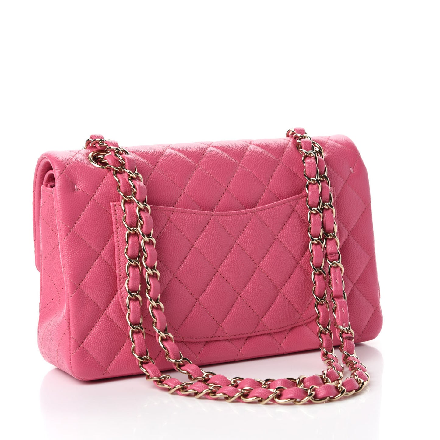 Caviar Quilted Small Double Flap Pink