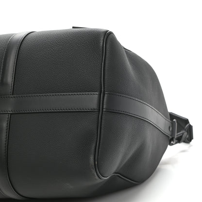 Louis Vuitton Grained Calfskin Aerogram Keepall Bandouliere 40 Black 8 of 10