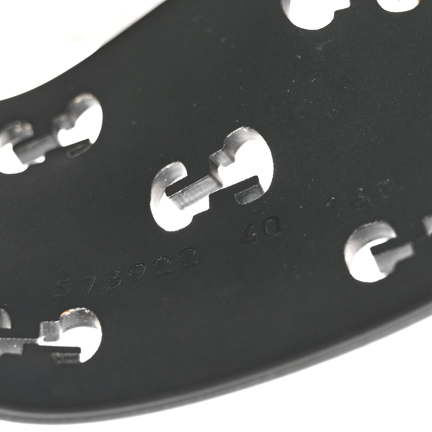 Rubber GG Monogram Perforated Womens Slide Sandals 40 Black