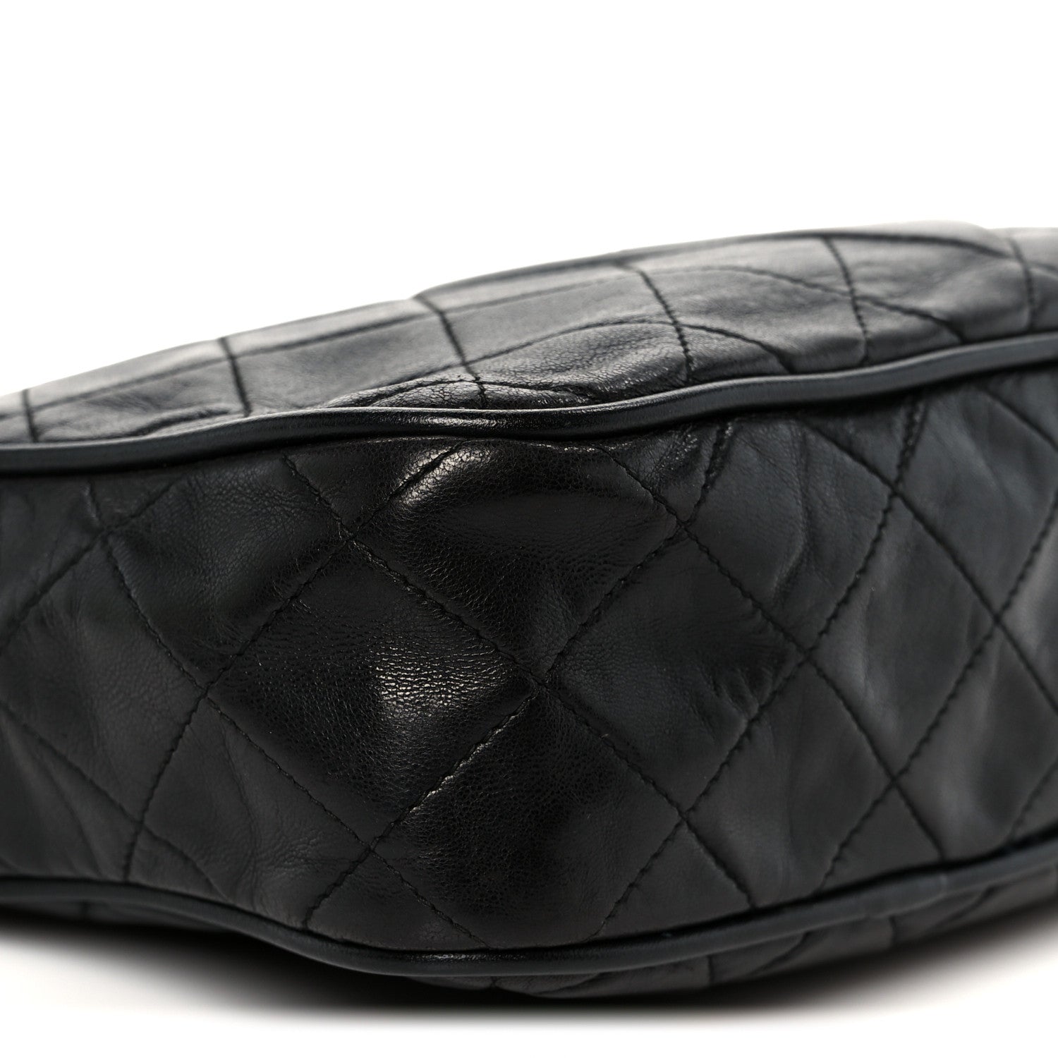 Chanel Lambskin Quilted Small Diamond CC Camera Case Black 10 of 11