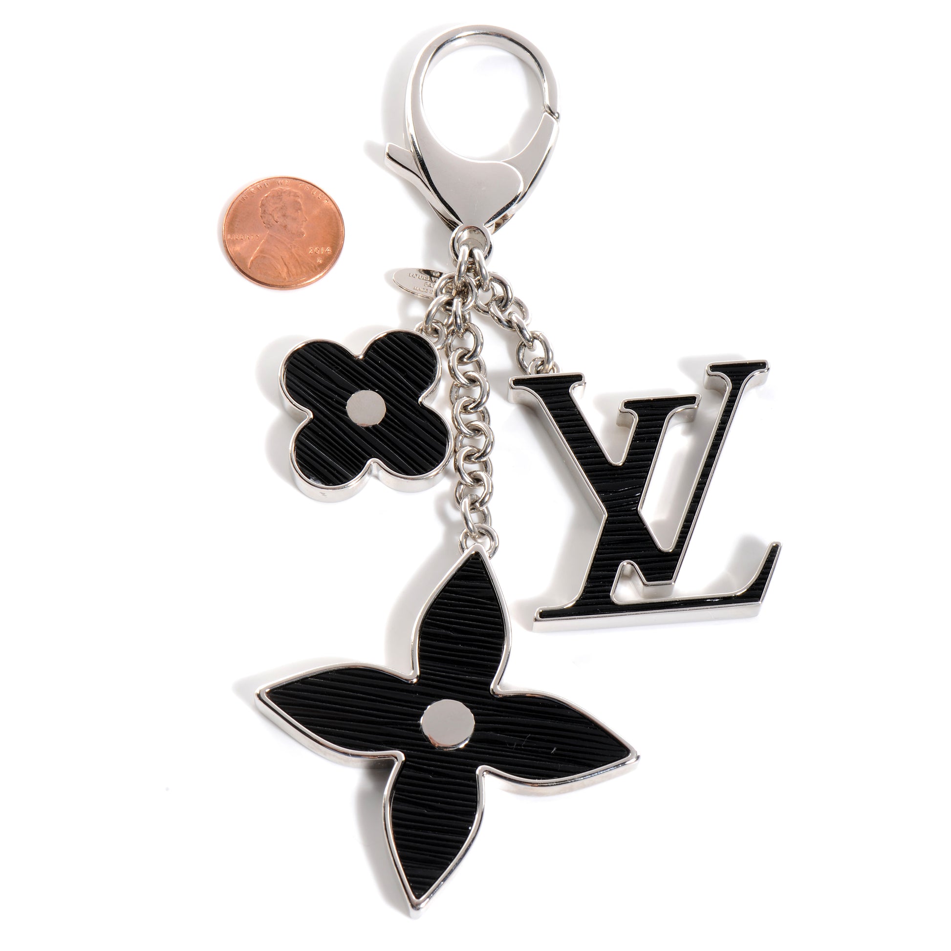 Louis Vuitton Electric Epi Fleur d'Epi Bag Charm Black 2 of 5
