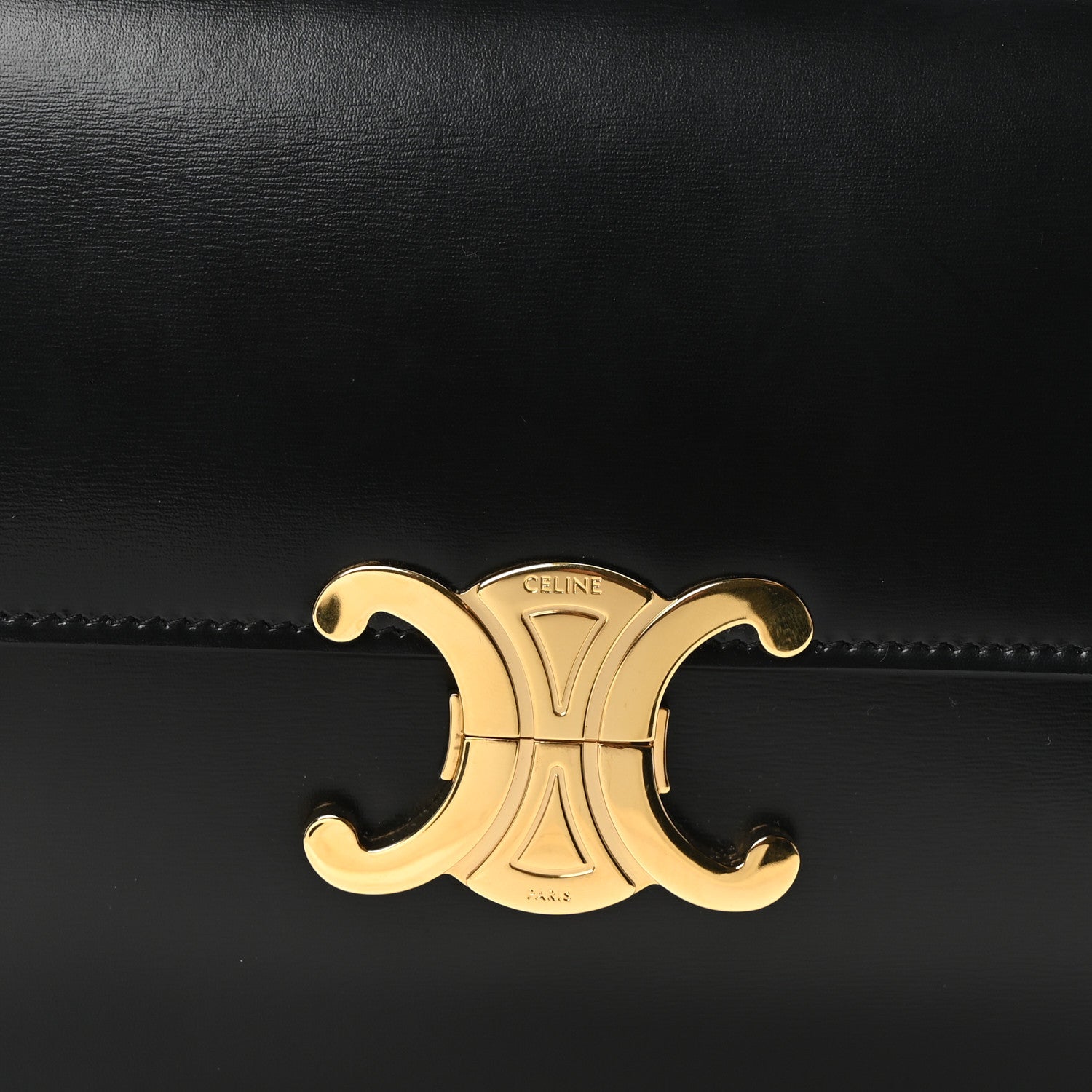 Celine Shiny Calfskin Medium Triomphe Black 8 of 10