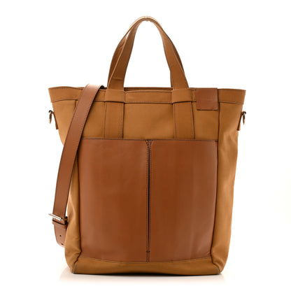 Salvatore Ferragamo Canvas Calfskin Tote Light Brown 1 of 14