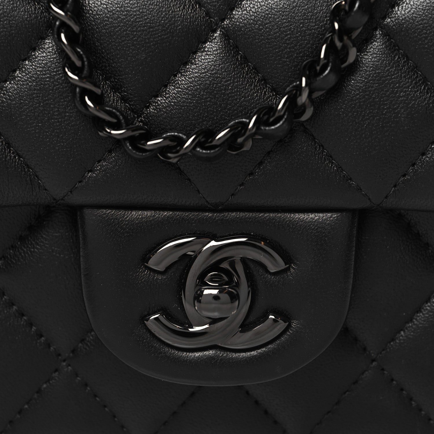 Chanel Lambskin Quilted Mini Top Handle Rectangular Flap So Black 8 of 11