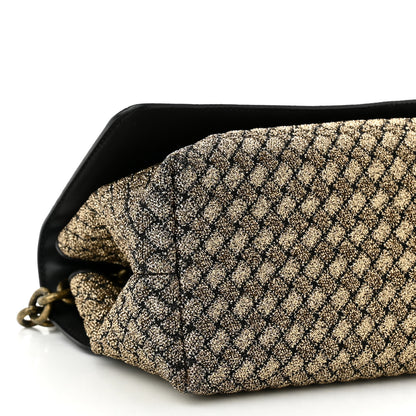 Bottega Veneta Metallic Wool Woven Patent Ayers Olimpia Knot Gold Black 9 of 10