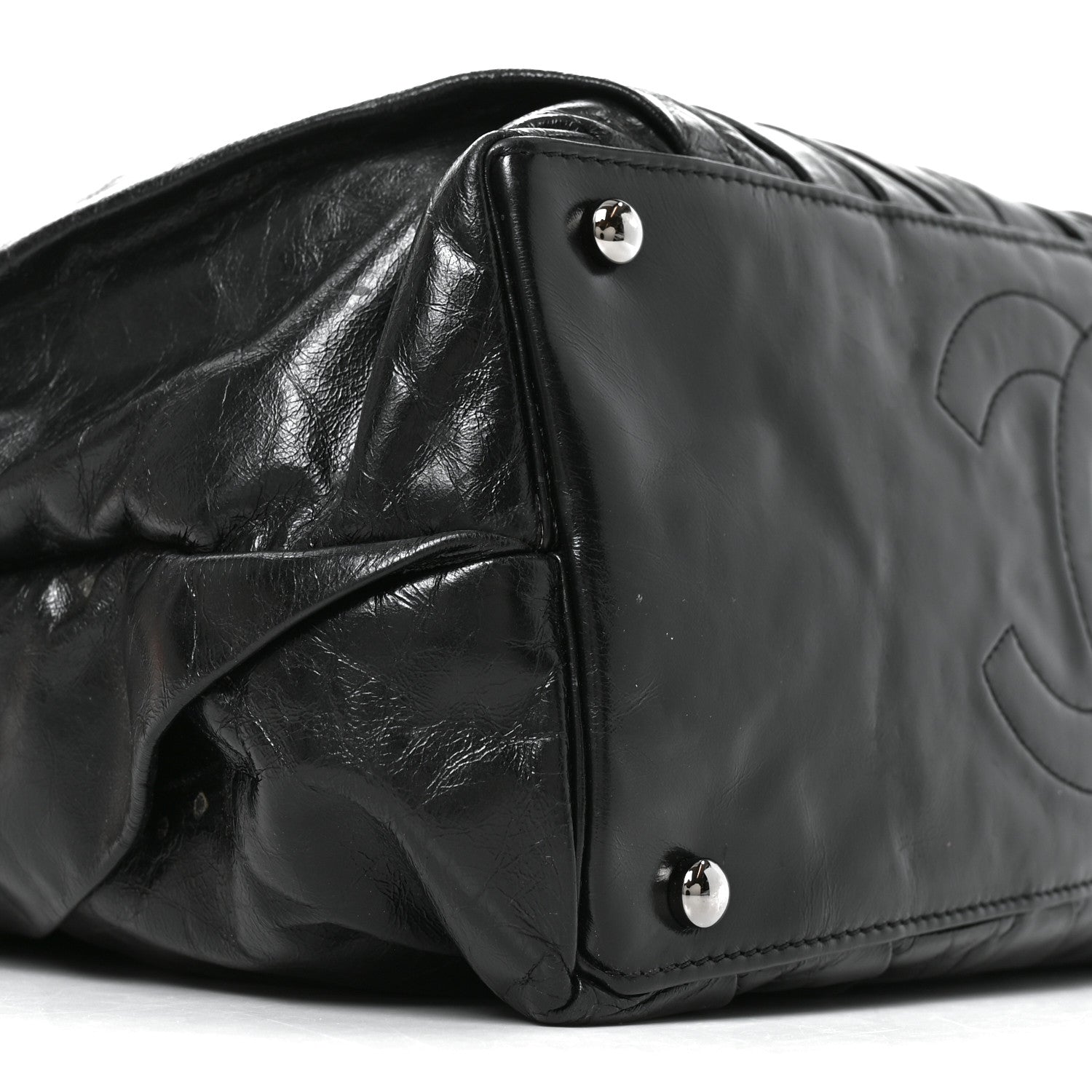 Chanel Glazed Calfskin Large Twisted Tote Black 9 of 10