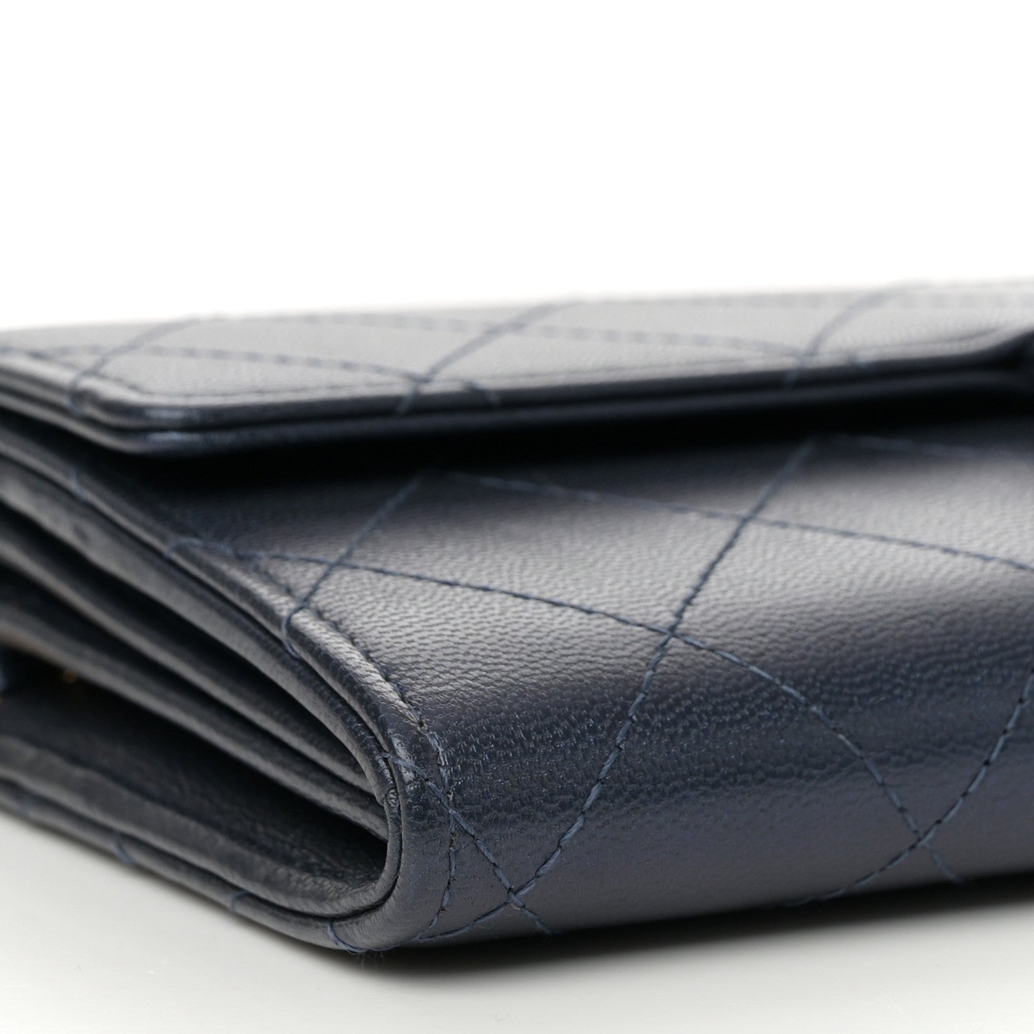 Chanel Goatskin Quilted Chic Pearls Clutch With Chain Navy 9 of 11