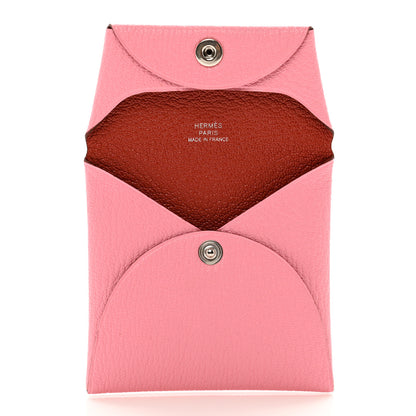 Hermes Chevre Mysore Verso Bastia Coin Purse Rose Confetti Brique 5 of 6