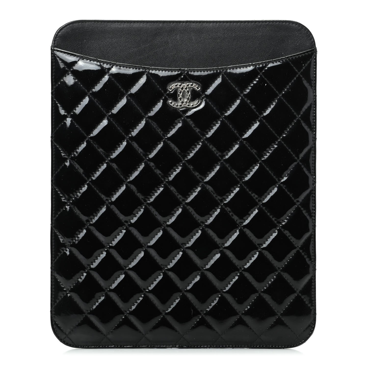 Chanel Patent Quilted Brilliant iPad Case Black 1 of 8