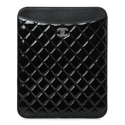 Chanel Patent Quilted Brilliant iPad Case Black 1 of 8