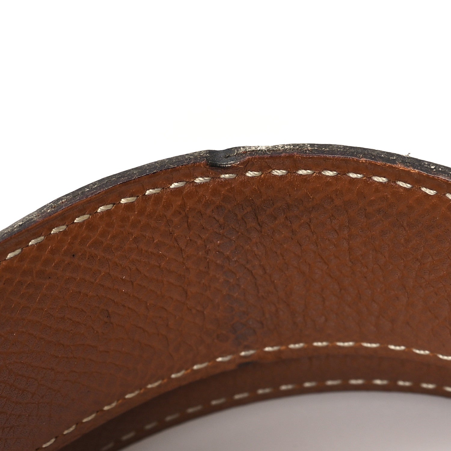 Hermes Box Courchevel 32mm Belt Strap 80 Black Gold 5 of 6