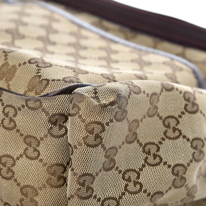 Gucci Monogram Natural Pigskin Large Diaper Bag Beige Ebony Cocoa Dark Chocolate 14 of 18