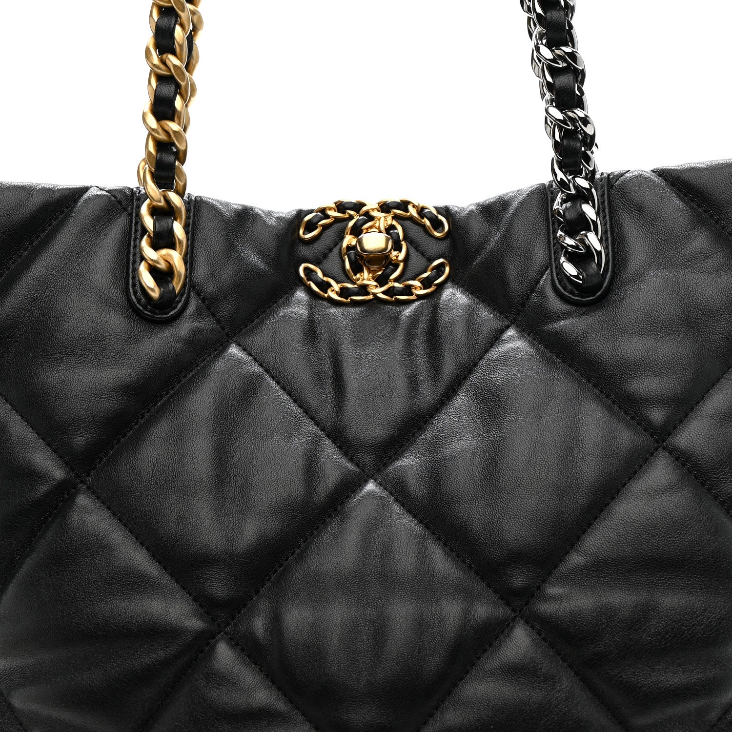 Chanel Lambskin Quilted Chanel 19 Shopping Bag Black 8 of 10