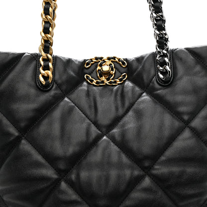 Chanel Lambskin Quilted Chanel 19 Shopping Bag Black 8 of 10