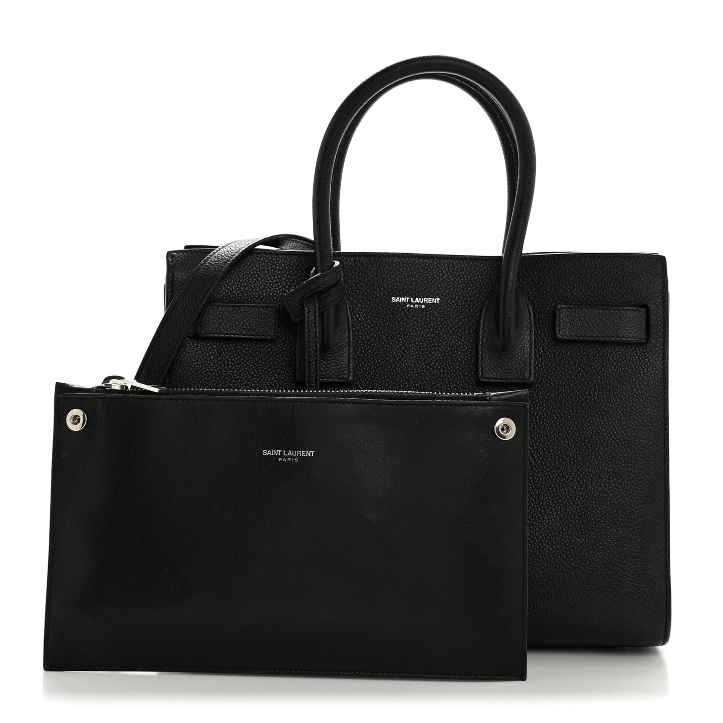 Grained Calfskin Baby Sac De Jour Black