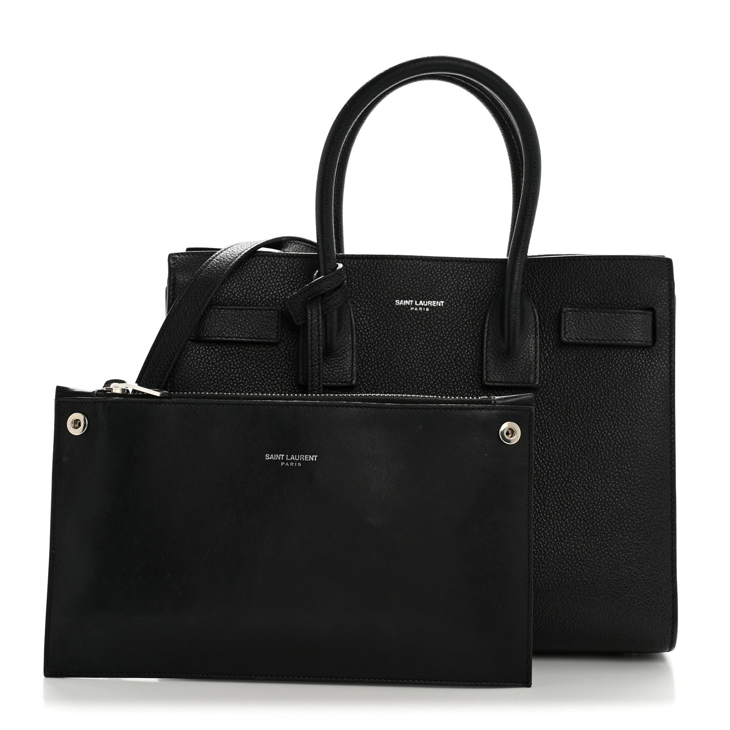Saint Laurent Grained Calfskin Baby Sac De Jour Black 3 of 18