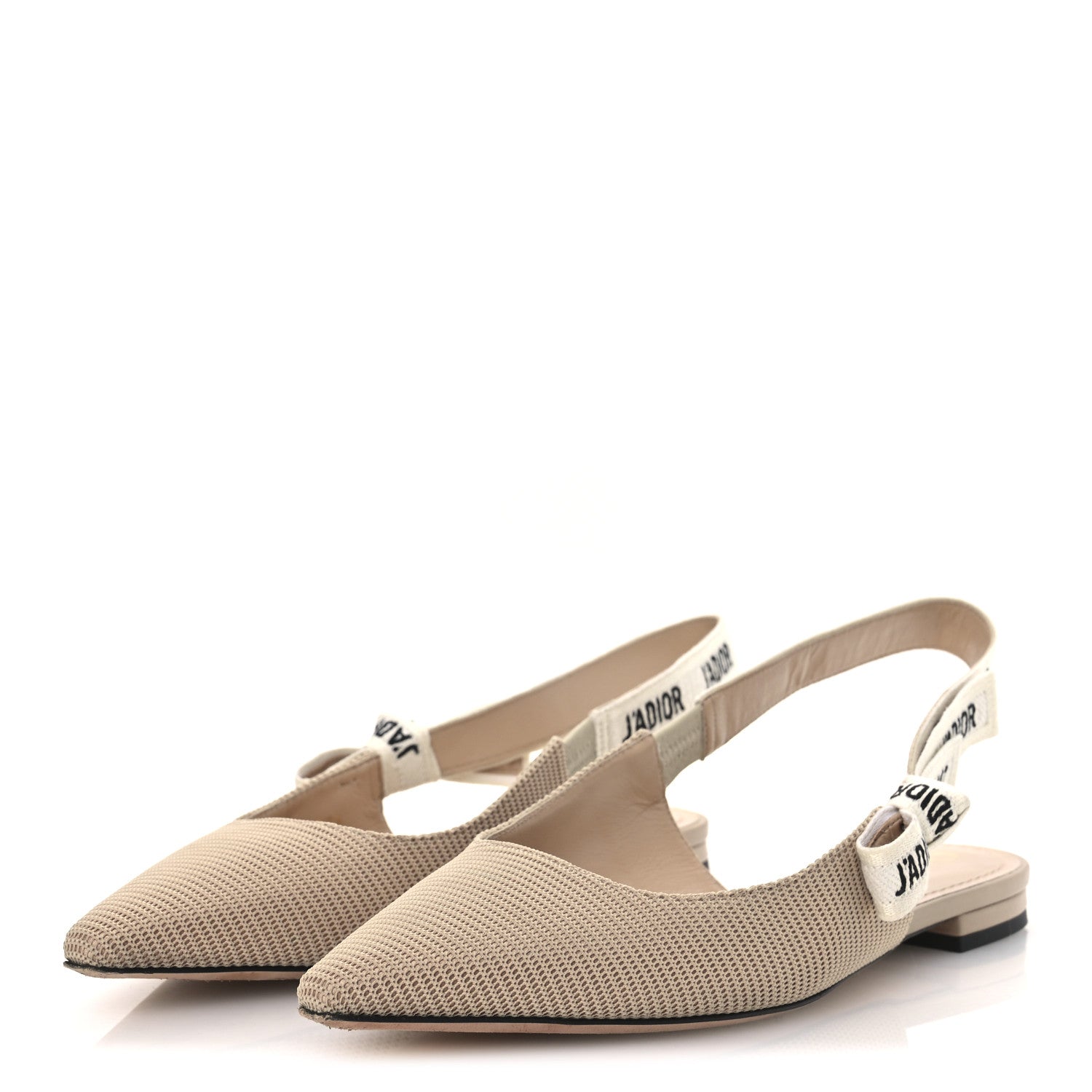 Christian Dior Technical Canvas Ribbon J'Adior Slingback Ballet Flats 38.5 Powder Nude 4 of 12
