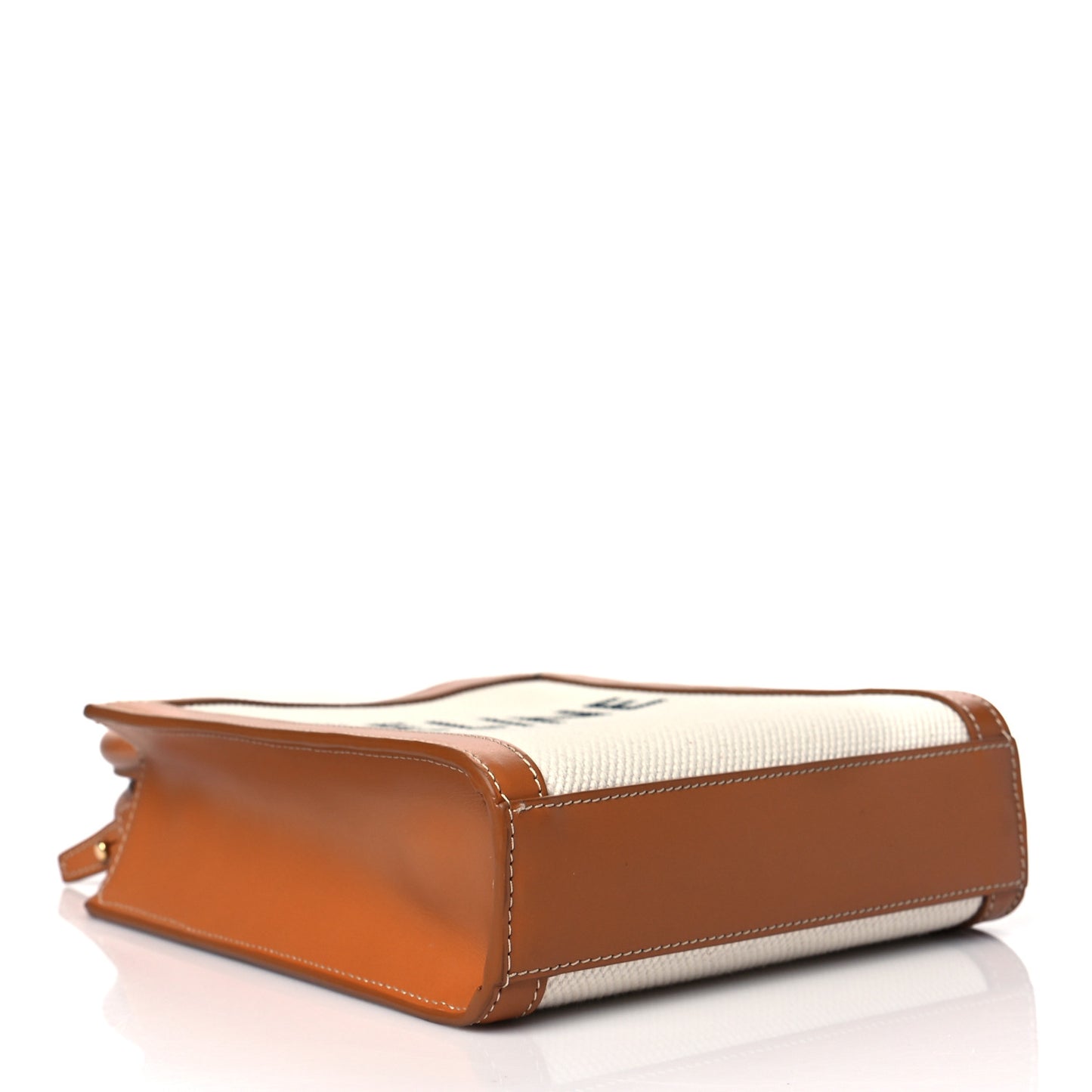Canvas Calfskin Mini Vertical Cabas Natural Tan