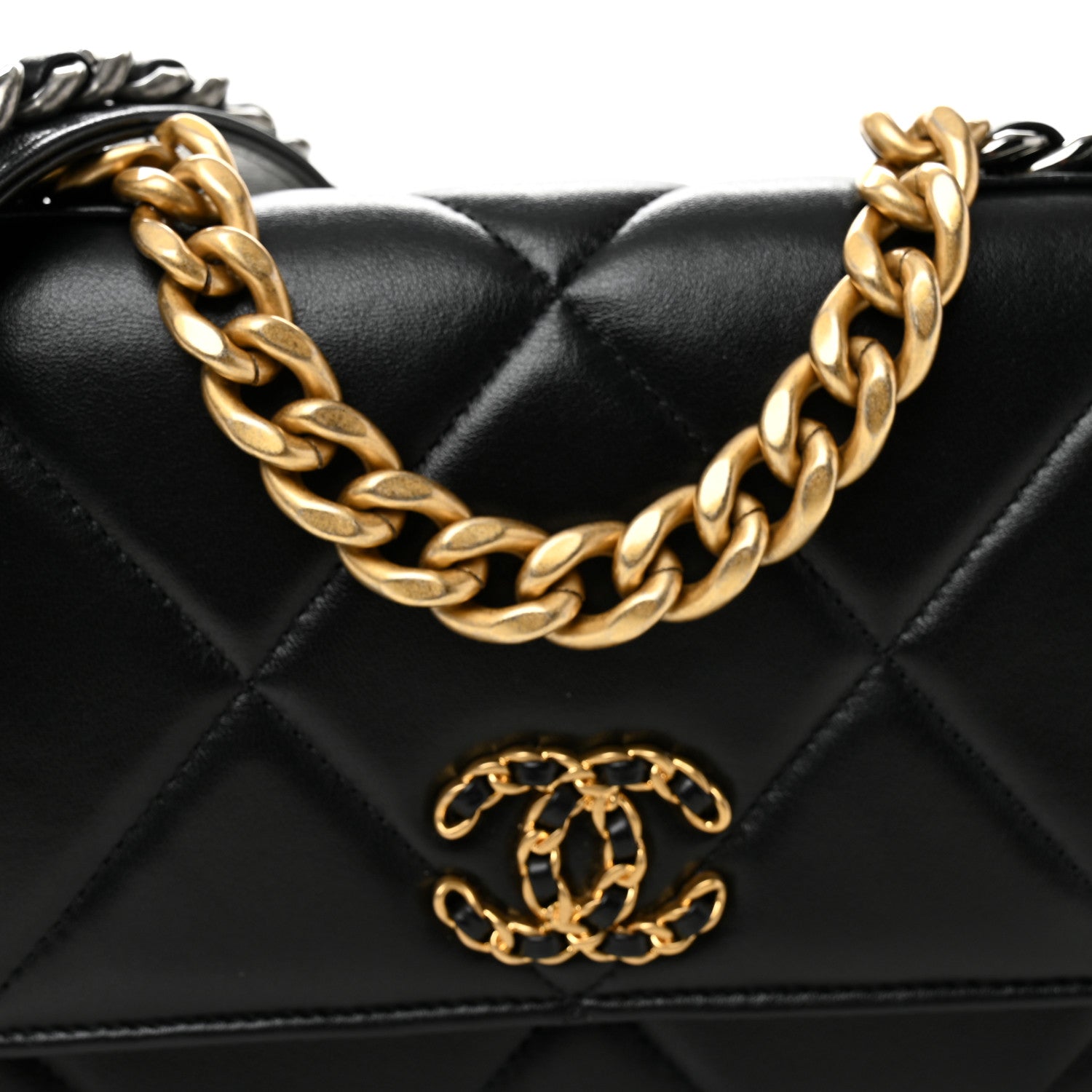 Chanel Lambskin Quilted Chanel 19 Wallet On Chain WOC Black 9 of 15